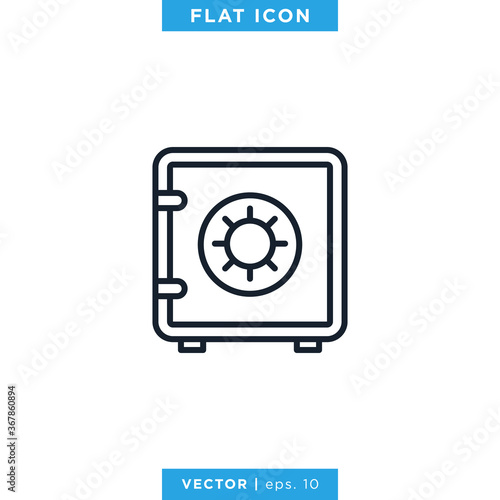 Safety Deposit Box Icon Vector Design Template.