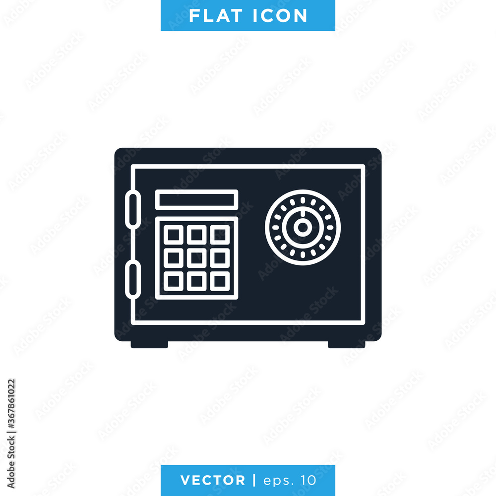 Safe Deposit Box Icon Vector Design Template. Safe Deposit Box Icon Vector Design Template.