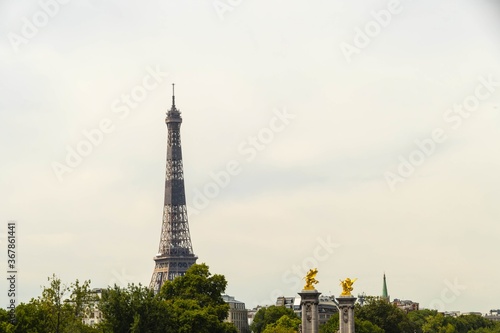 View to Eiffel Tower in Paris 