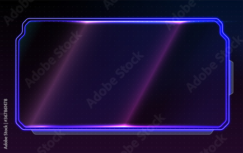 Abstract glowing conceptual layout for ui, apps and game.  Futuristic frame template design for interface. 