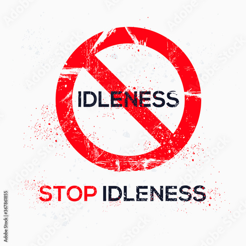фотографія Warning sign (idleness), vector illustration.