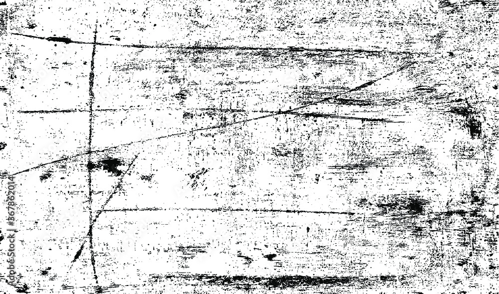 Obraz premium Scratched Grunge Urban Background Texture Vector. Dust Overlay Distress Grainy Grungy Effect. Distressed Backdrop Vector Illustration. Isolated Black on White Background. EPS 10.