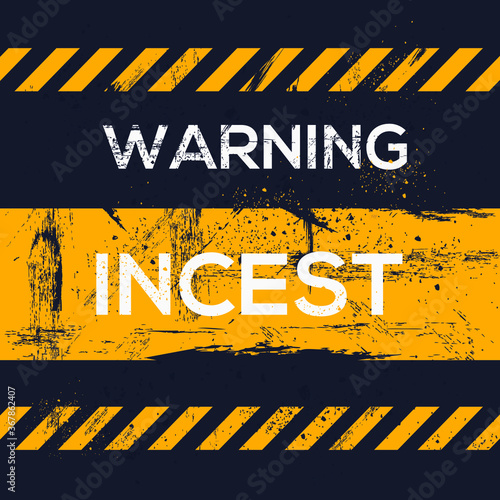 Warning sign (incest), vector illustration.	 photo