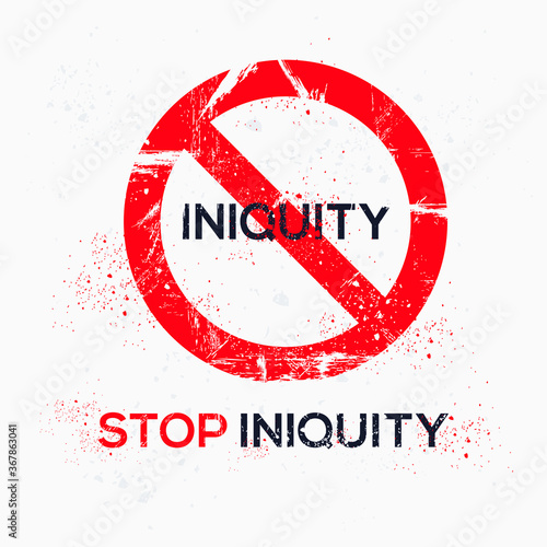 Warning sign (iniquity), vector illustration.	