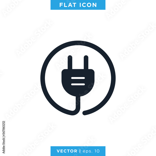 Electric Plug Icon Vector Design Template.