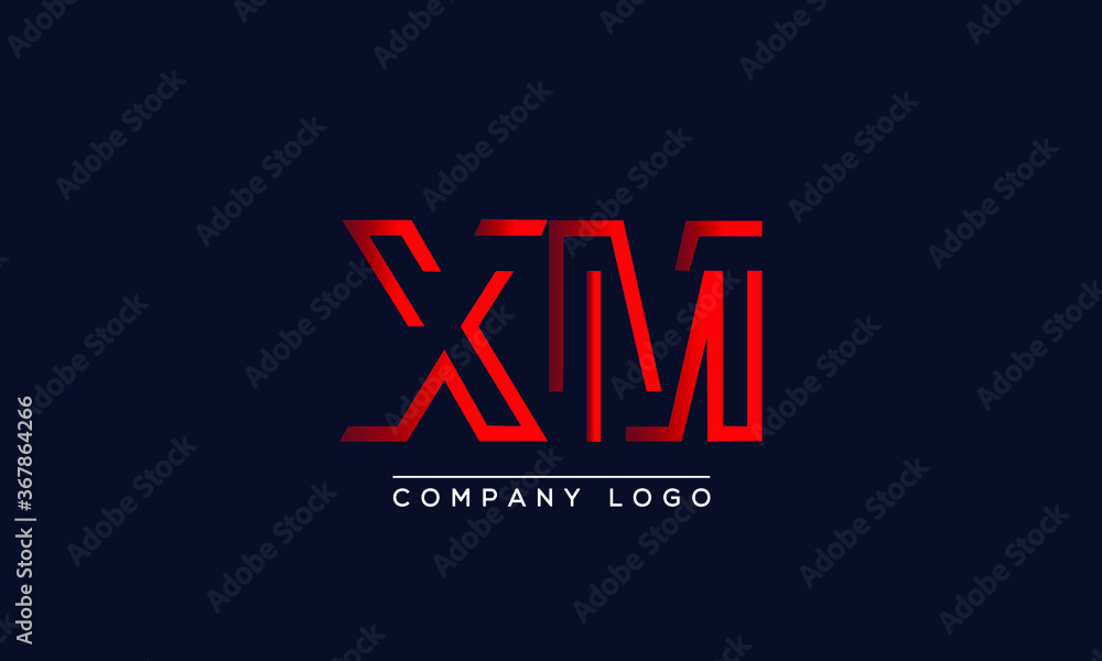 Abstract minimal unique letter icon logo XM  	