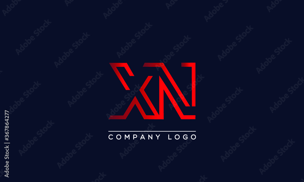 Abstract minimal unique letter icon logo XN Abstract minimal unique letter icon logo XN