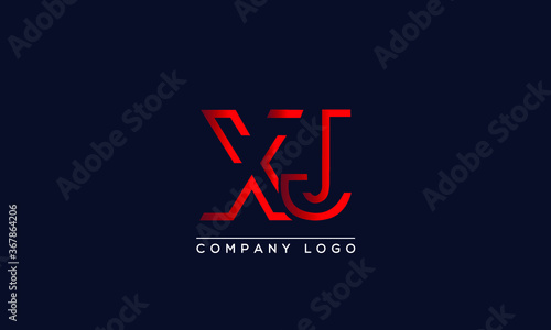 Abstract minimal unique letter icon logo XJ 