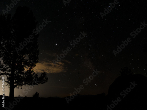 milky way over mountains