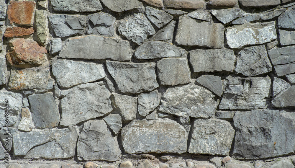 The texture of the old wall from the stones as background.