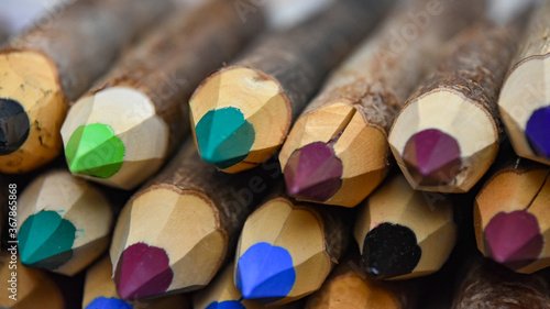 wooden colored pencils