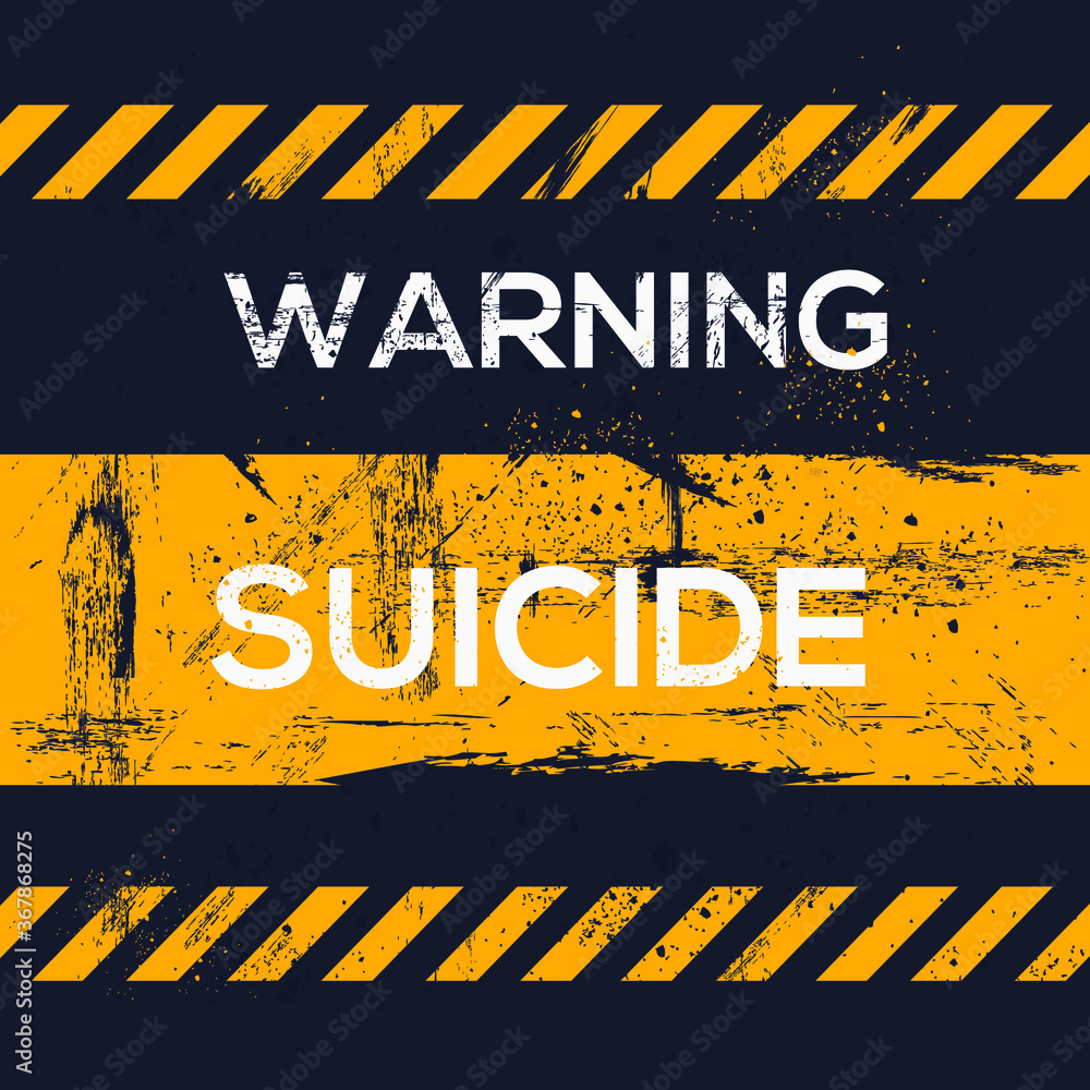 Warning sign (suicide), vector illustration. Stock Vector | Adobe Stock