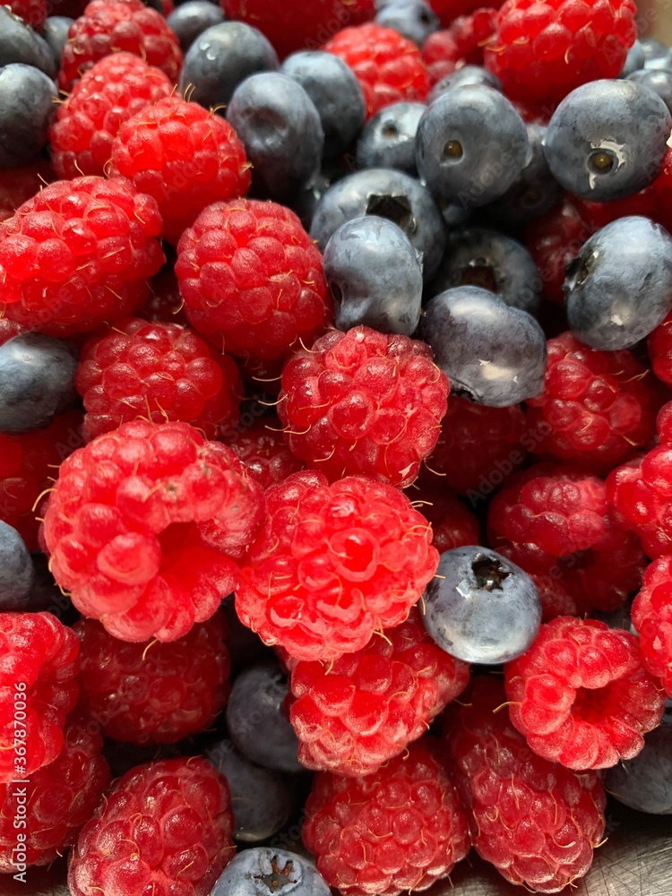 raspberries and blueberries raspberries and blueberries