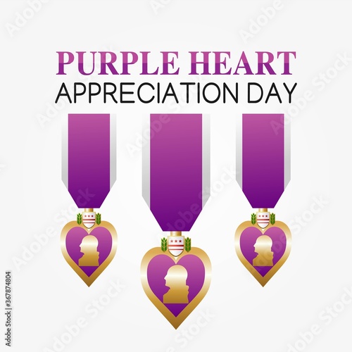 Purple Heart Appreciation Day Vector Illustration