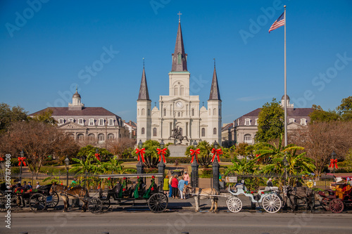 New Orleans, Louisiana - 12/14/2011: The Cathedral-Basilica of Saint Louis, also called St. Louis Cathedral, is the seat of the Roman Catholic Archdiocese of New Orleans