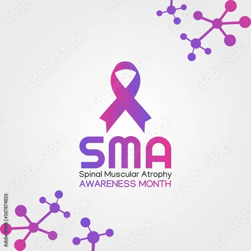 August is Spinal Muscular Atrophy  Awareness Month Vector Illustration