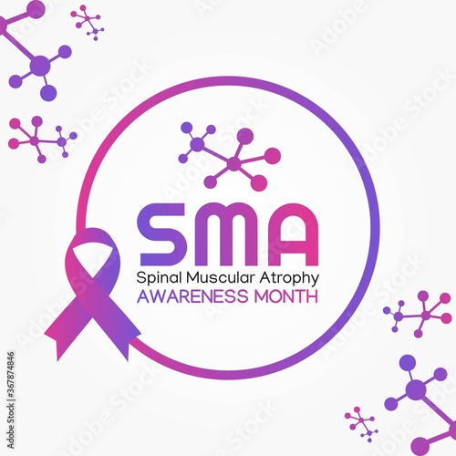 August is Spinal Muscular Atrophy Awareness Month Vector Illustration