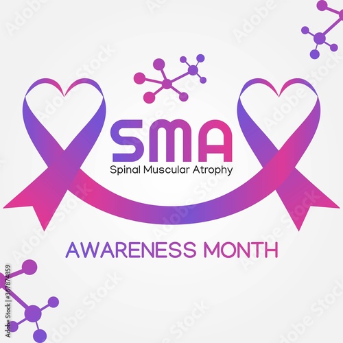 August is Spinal Muscular Atrophy  Awareness Month Vector Illustration