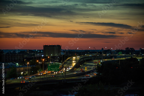 Sunset over the highway 