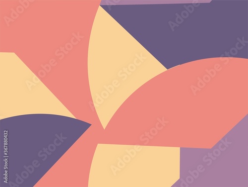 Beautiful of Colorful Art Orange, Purple and Yellow, Abstract Modern Shape. Image for Background or Wallpaper
