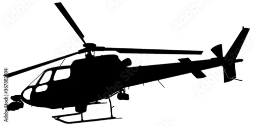 Helicopter with cameras silhouette vector graphic 