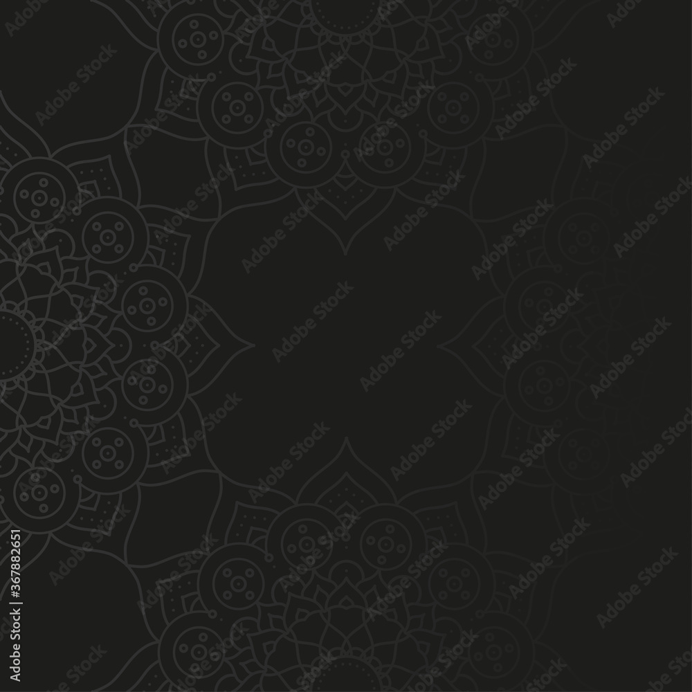 Fototapeta premium decorative floral mandala with black background