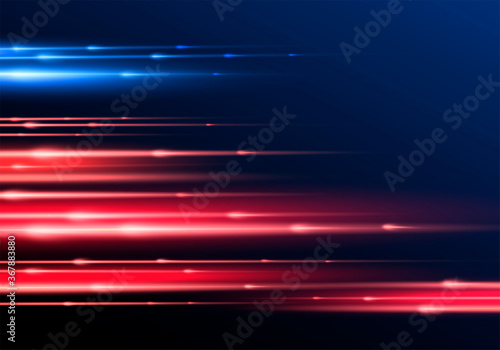 Vector effect motion and speed. Laser. Sparkling blurry trace