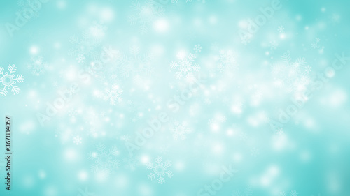 white bokeh blur background / Circle light on blue background / abstract light background © ooddysmile