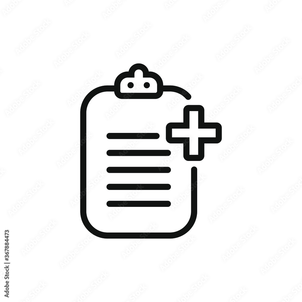 Medical report icon design line style isolated on white background. Vector illustration Medical report icon design line style isolated on white background. Vector illustration