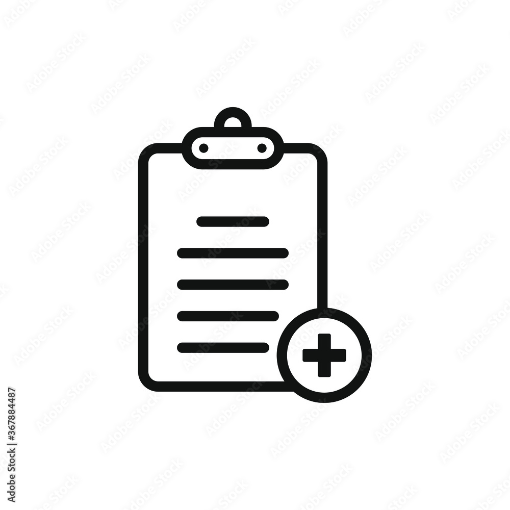 Medical report icon design line style isolated on white background. Vector illustration Medical report icon design line style isolated on white background. Vector illustration