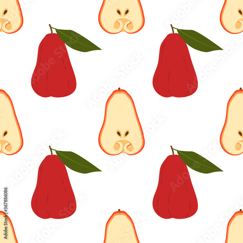 Chompu Fruit. Seamless Vector Patterns  photo