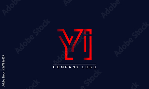 Abstract unique modern minimal alphabet letter icon logo YI photo