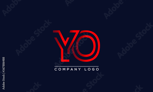Abstract unique modern minimal alphabet letter icon logo YO