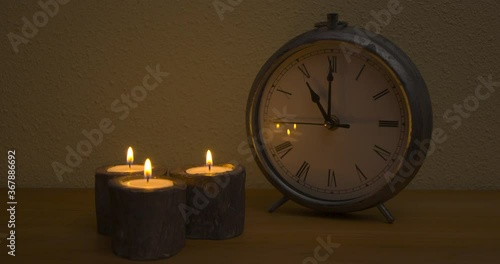 Wallpaper Mural Seconds passing by on clock, tick tock, eleven o'clock at night, static shot Torontodigital.ca