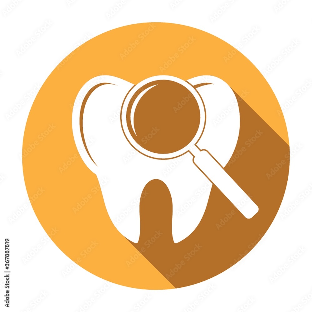 tooth with magnifying glass tooth with magnifying glass
