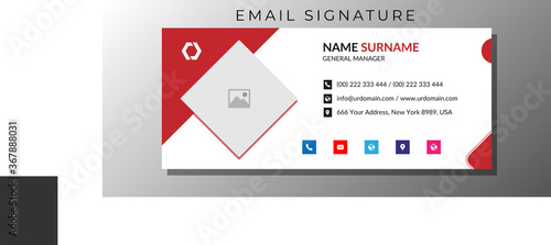 Business email signature with an author photo place modern and minimal layout design