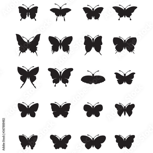 set of butterflies