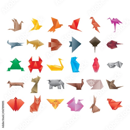 collection of origami animals