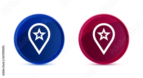 Free Download Map pointer star icon silky round button set illustration - GFXLoad