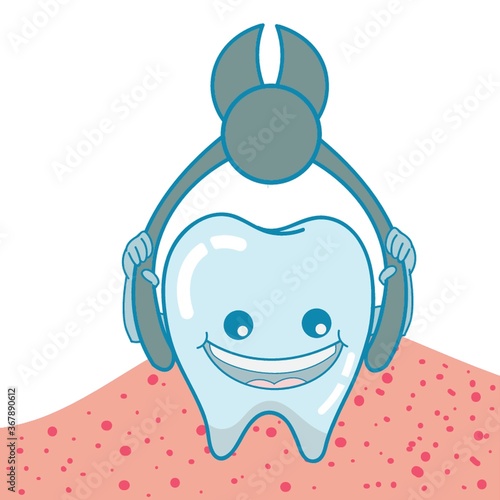 tooth with forceps