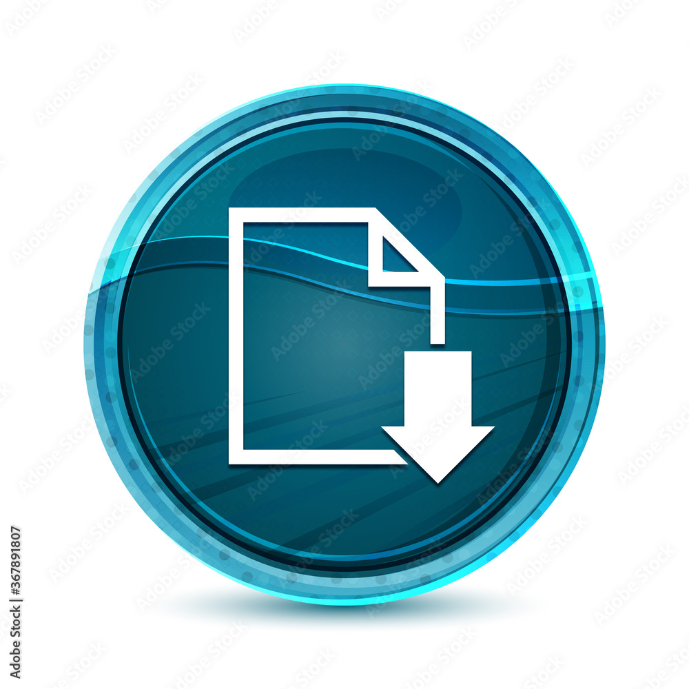 Download document icon elegant glass blue round button vector design illustration Download document icon elegant glass blue round button vector design illustration