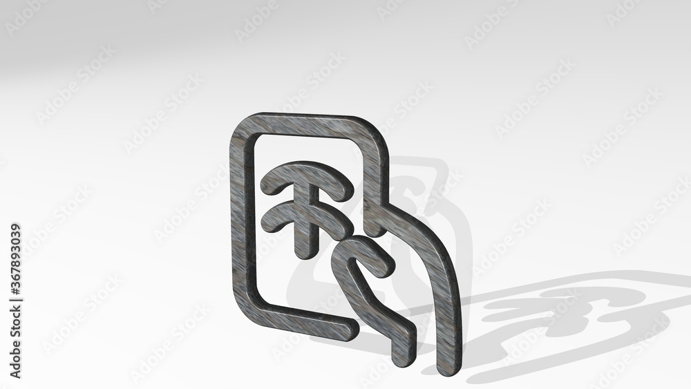 radiology scan hand casting shadow from a perspective. A thick sculpture made of metallic materials of 3D rendering. illustration and medical radiology scan hand casting shadow from a perspective. A thick sculpture made of metallic materials of 3D rendering. illustration and medical