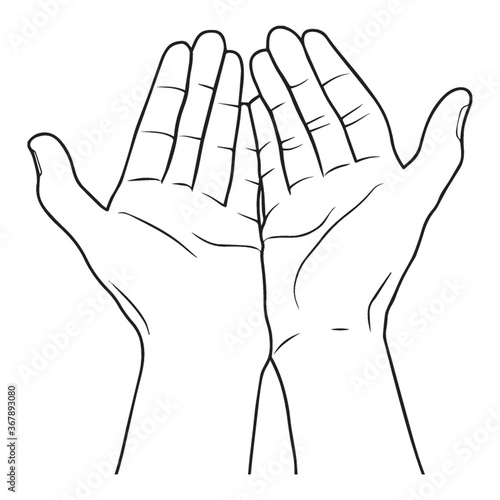 outstretched hands