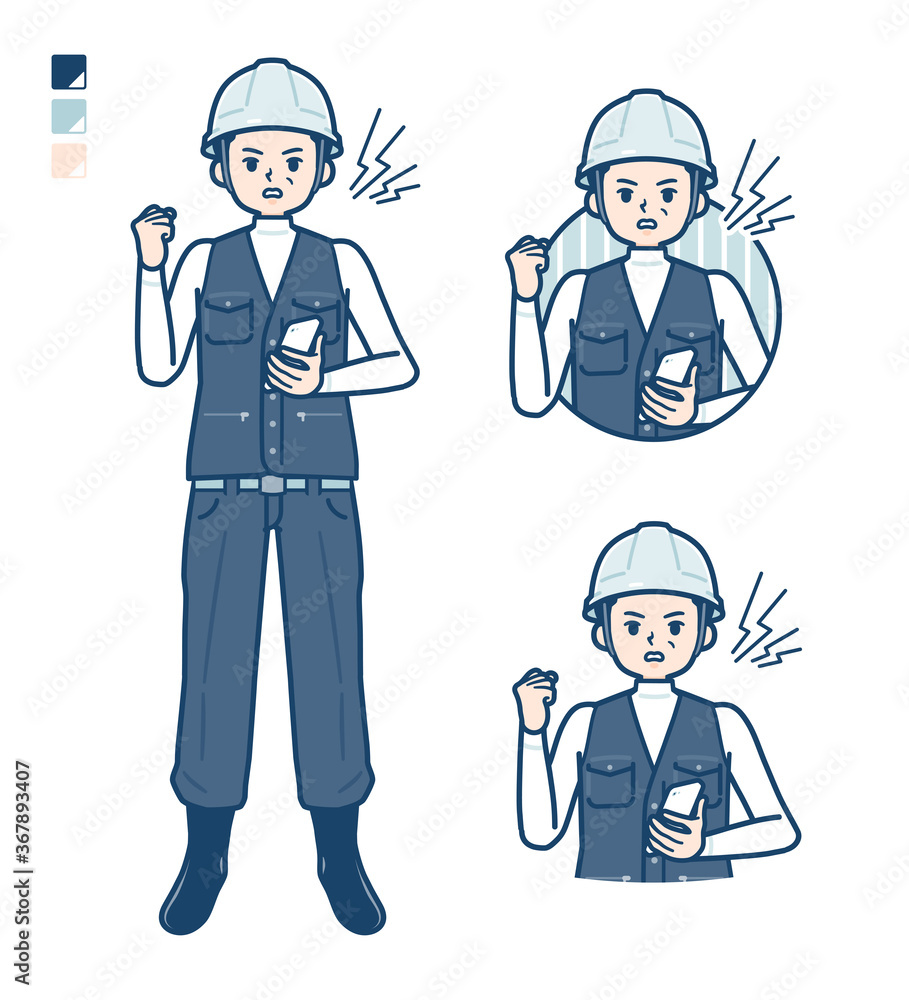 simple work wear middle man_smartphone-anger simple work wear middle man_smartphone-anger