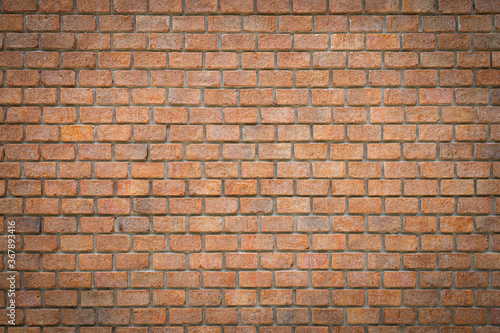 Wide angle of red brick wall texture for background. Loft wall for coffee shop.