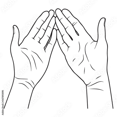 outstretched hands