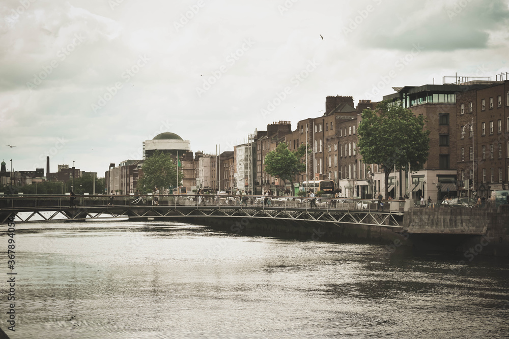 view of the river and the city of dublin