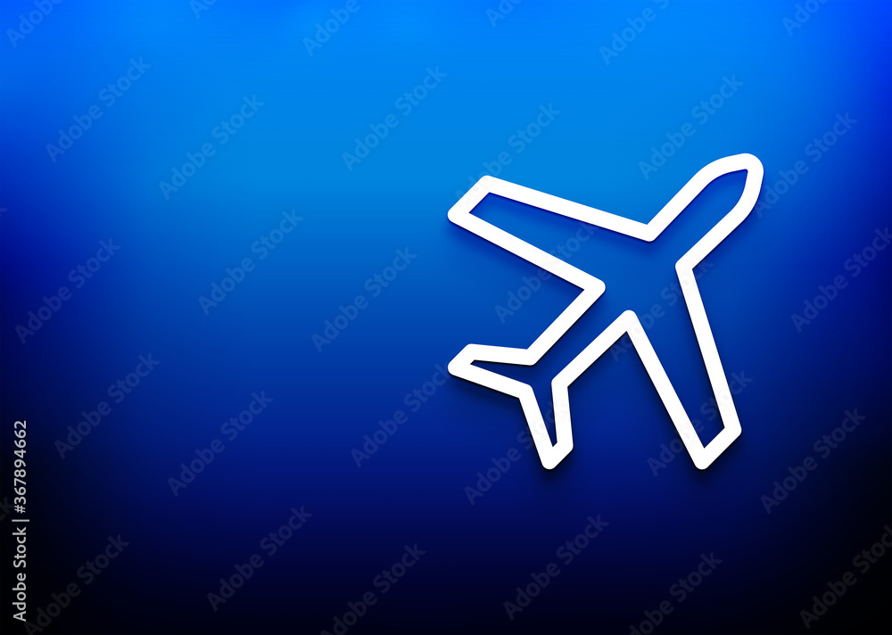 Plane icon electric blue abstract design background illustration