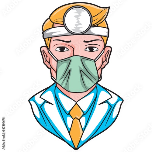 dental doctor with mask and head torch