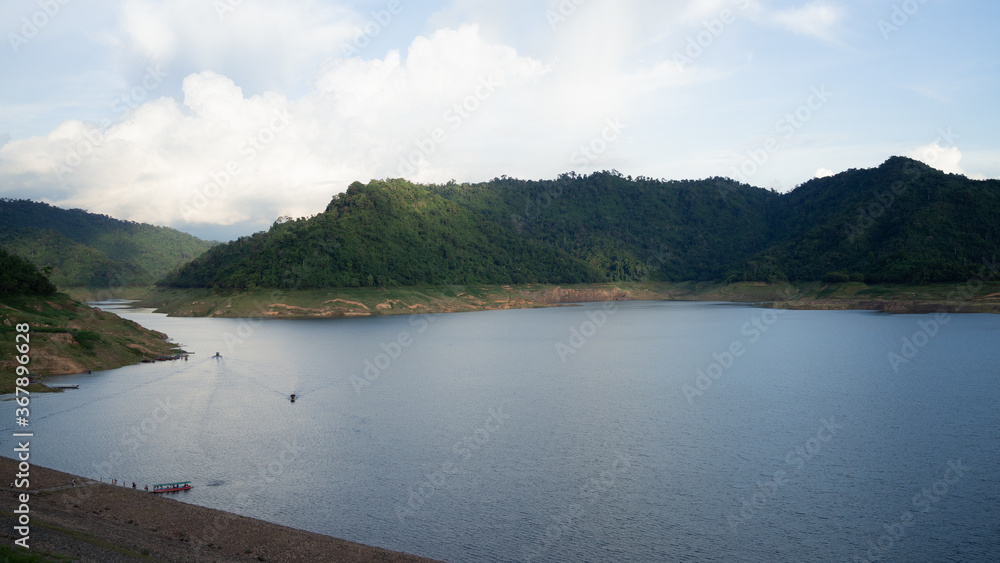 The scenery around the Khun Dan Prakan Chon Dam in Nakonnarok province Thailand 020
